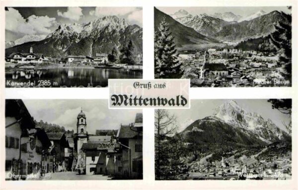 Mittenwald Bayern Panorama Blick zum Karwendelgebirge Obe