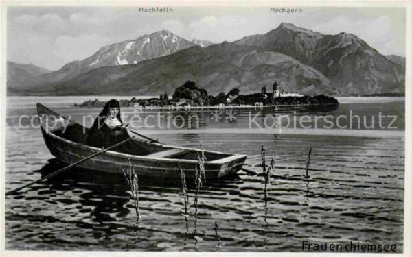 Frauenchiemsee Boot Nonne Kloster Alpenblick