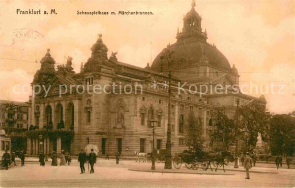 Frankfurt Main Schauspielhaus mit Märchenbrunnen