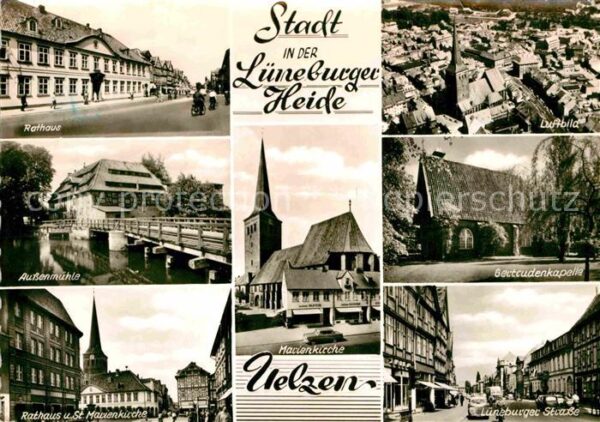 Uelzen Lueneburger Heide Rathaus Aussenmühle St Marienkirche Lün