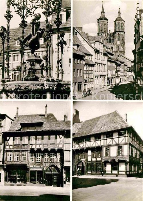 Goettingen Niedersachsen Gänseliesel Brunnen Johanniskirche Haus