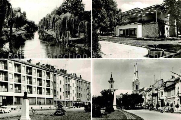 Bekescsaba Teilansichten Partie am Fluss Denkmal K
