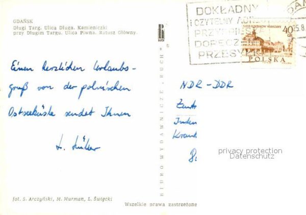 Gdansk Strassen Innenstadt Gebäude Rathaus Lat – Bild 2