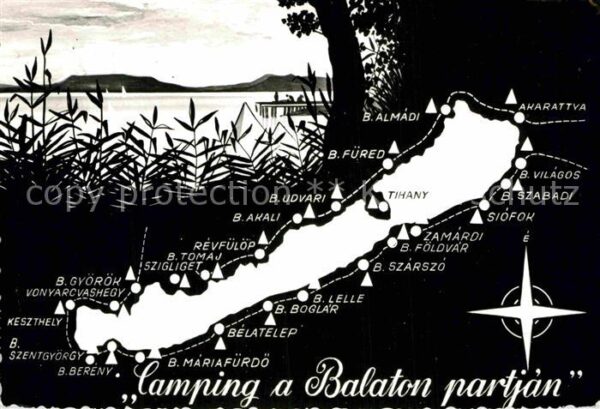 Plattensee Camping a Balaton partjan Künstlerkarte
