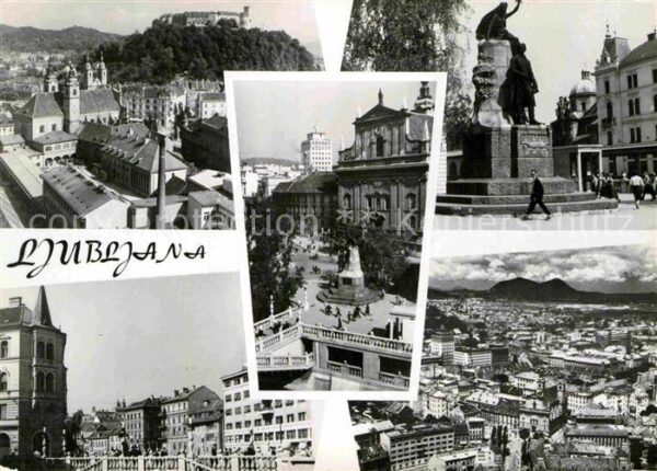 Ljubljana Teilansichten Innenstadt Denkmal Schlos