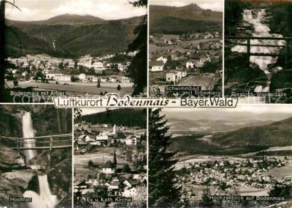 Bodenmais Panorama Blick zum Arber Schwimmbad Sil