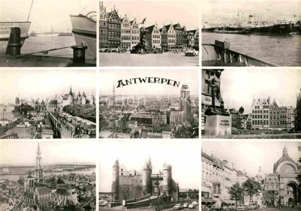 Antwerpen Anvers Hafen Hochseedampfer Stadtpanorama Kath