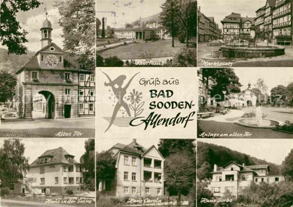Bad Sooden-Allendorf Altes Tor Kurhaus Marktplatz Brunnen An