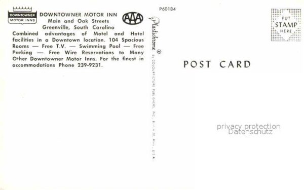 Greenville South Carolina Downtowner Motor Inn – Bild 2