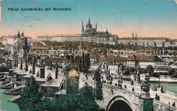 Prag Prahy Prague Karlsbrücke Hradschin