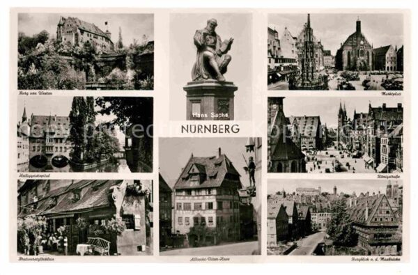 Nuernberg Marktplatz Hans Sachs-Denkmal Albrecht