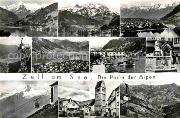 Zell See Panorama Seilbahn Brunnen Anlegestelle