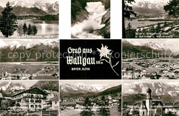 Wallgau Barmsee Panorama Wasserfall Kirche Drei
