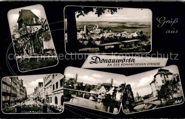Donauwoerth Panorama Burg Brücke