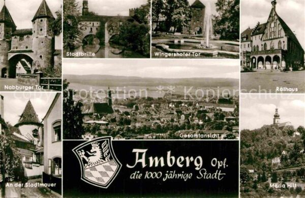 Amberg Oberpfalz Nabburger Tor Stadtmauer Gesamtansicht