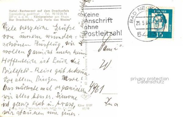 Koenigswinter Fliegeraufnahme Hotel auf dem Drachenfe – Bild 2