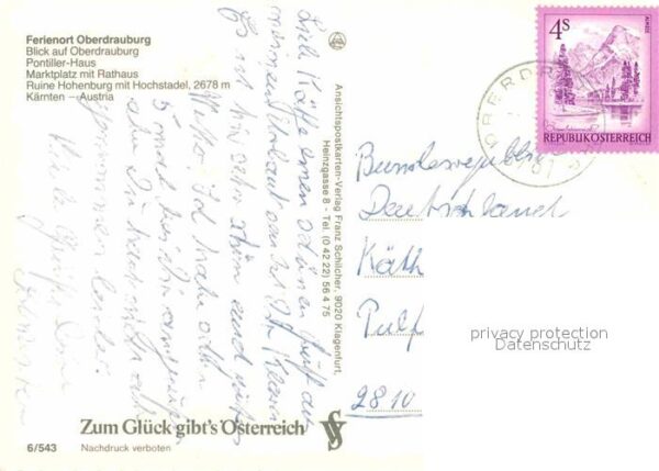 Oberdrauburg Kaernten Gesamtansicht Rathaus Ruine Hohenburg P – Bild 2
