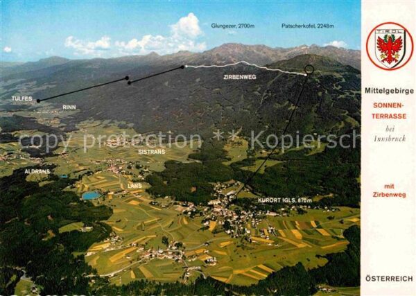 Igls Tirol Fliegeraufnahme Zirbenweg