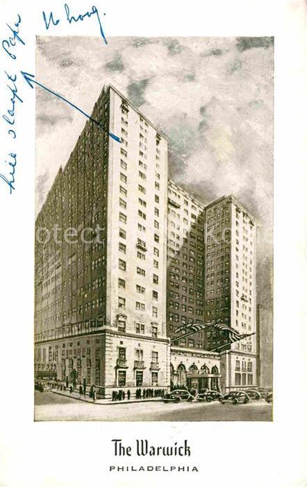 Philadelphia Pennsylvania The Warwick Kirkeby Hotel Illustration