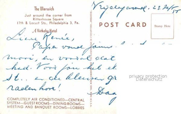 Philadelphia Pennsylvania The Warwick Kirkeby Hotel Illustration – Bild 2