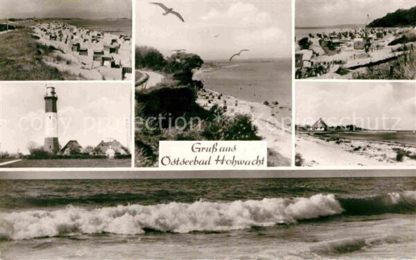 Hohwacht Ostseebad Strand Leuchtturm Möwen Brandung