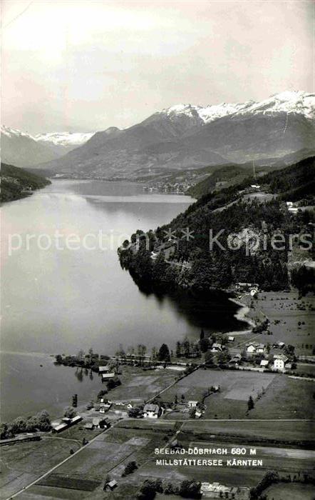 Doebriach Millstaettersee Seebad Alpenpanorama Fliegeraufnahme