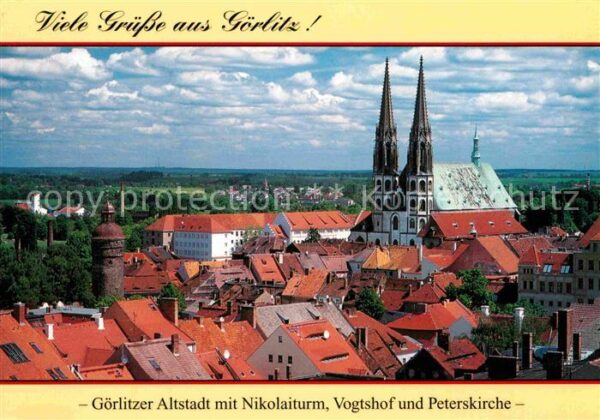 Goerlitz Sachsen Altstadt mit Nikolaiturm Vogtshof Peter