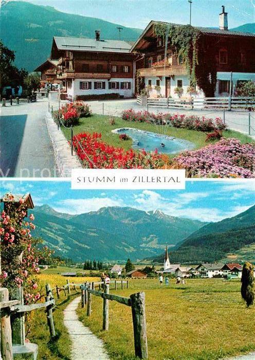 Stumm Zillertal Ortsmotiv Wanderweg Alpenpanorama