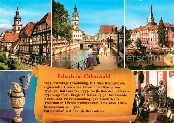 Erbach Odenwald Teilansichten Stadt der Elfenbeinschnit