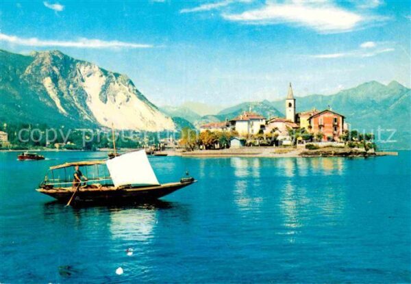 Isola Pescatori Ansicht vom See aus Fischerboot