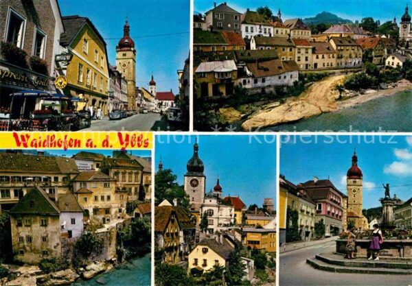 Waidhofen Ybbs Ortsansichten mit Kirche Brunnen Häuser