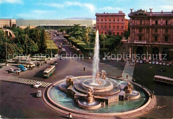 Roma Rom Piazza Esedra Platz Springbrunnen