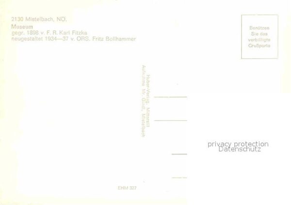 Mistelbach Niederoesterreich Museum gegr. 1898 von F R Karl Fitzka – Bild 2
