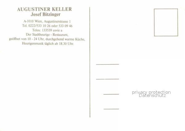 Wien Augustiner Keller Stadtheurige Wiener O – Bild 2