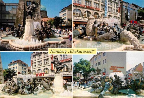 Nuernberg Ehekarussel Brunnen am Weissen Turm nac