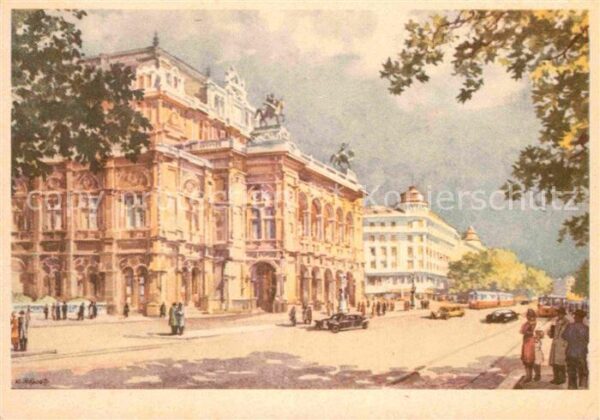 Wien Staatsoper nach einem Aquarell von Karl