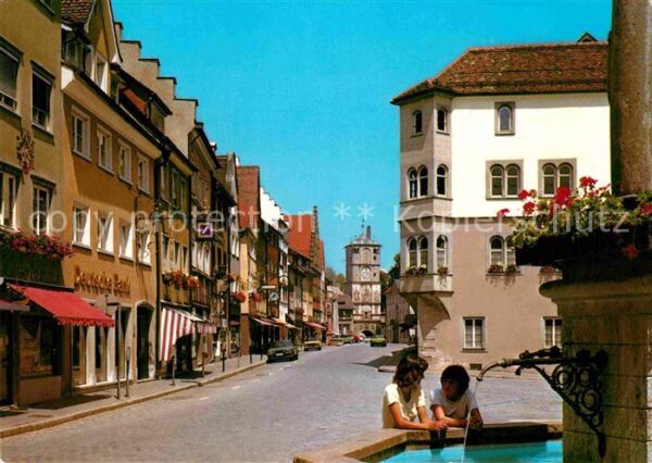 Wangen Allgaeu Herrenstrasse mit Ravensburger Tor Brun