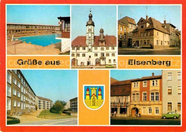 Eisenberg Thueringen Freibad Rathaus HO Gaststätten Neubauge