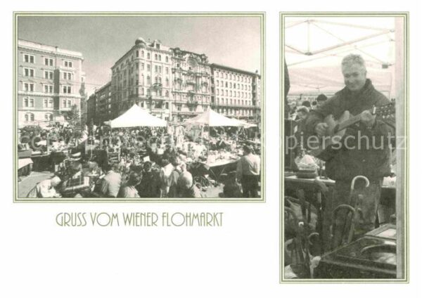 Wien Flohmarkt Musikant Gitarrenspieler