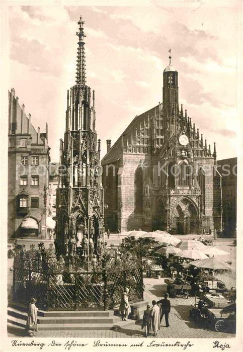 Nuernberg Der schöne Brunnen Marktplatz Frauenkir