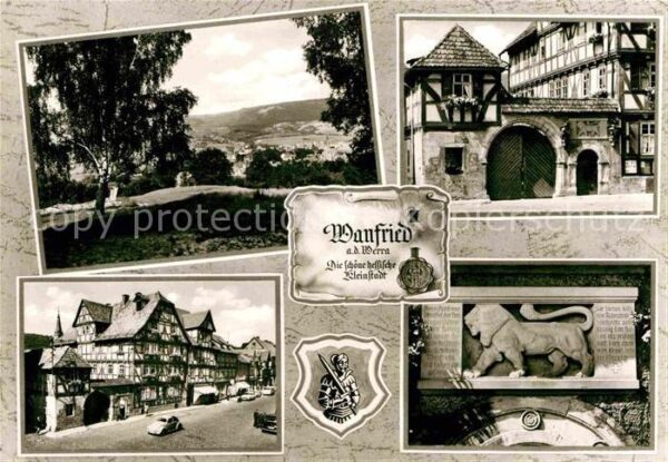Wanfried Panorama Alte Häuser Fachwerkhäuser Rel