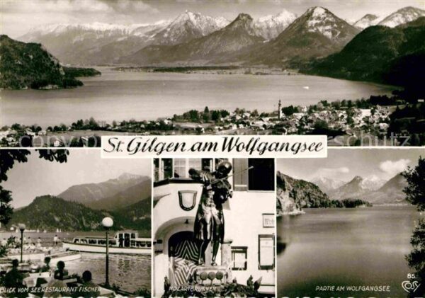 St Gilgen Salzkammergut Gesamtansicht mit Alpenpanorama Seerest