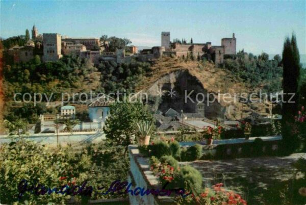 Granada Andalucia Vista general de la Alhambra