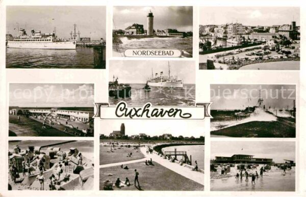 Cuxhaven Nordseebad Personenschiff Strandpromenade Strandba