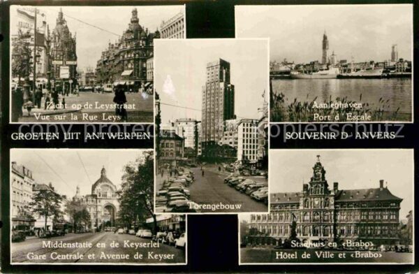 Antwerpen Anvers Kathedrale Hotel de Ville Hafen Leystra