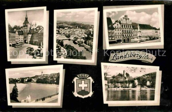 Landsberg Lech Stadttor Lechpartie Brunnen Panorama