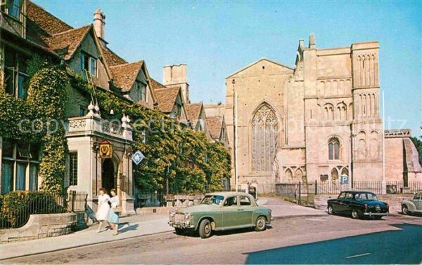 Malmesbury The old Bell and West Front of the Abbe