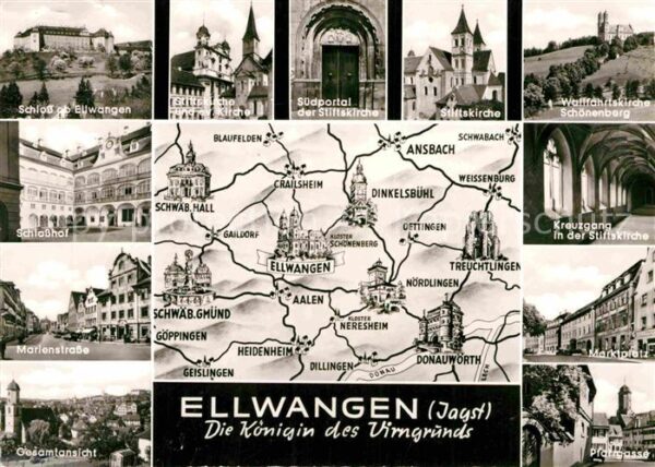 Ellwangen Jagst Schloss Schlosshof Gesamtansicht Marien