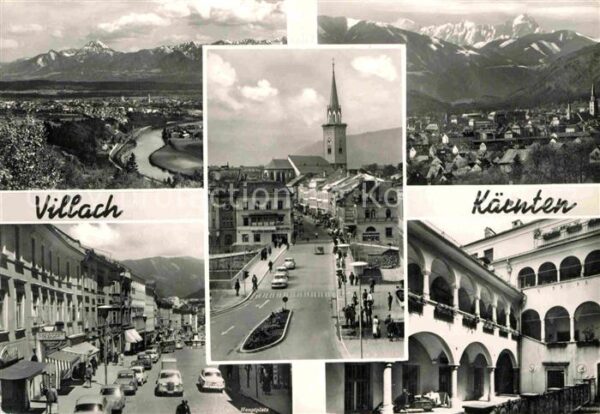 Villach Kaernten Marktplatz Panorama Kirche