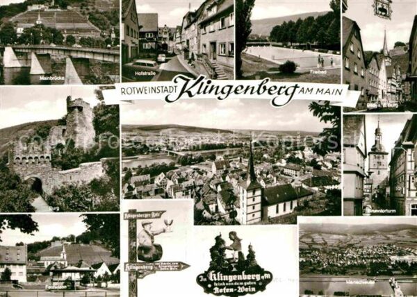 Klingenberg Main Mainbrücke Burg Freibad Panorama Hofstr